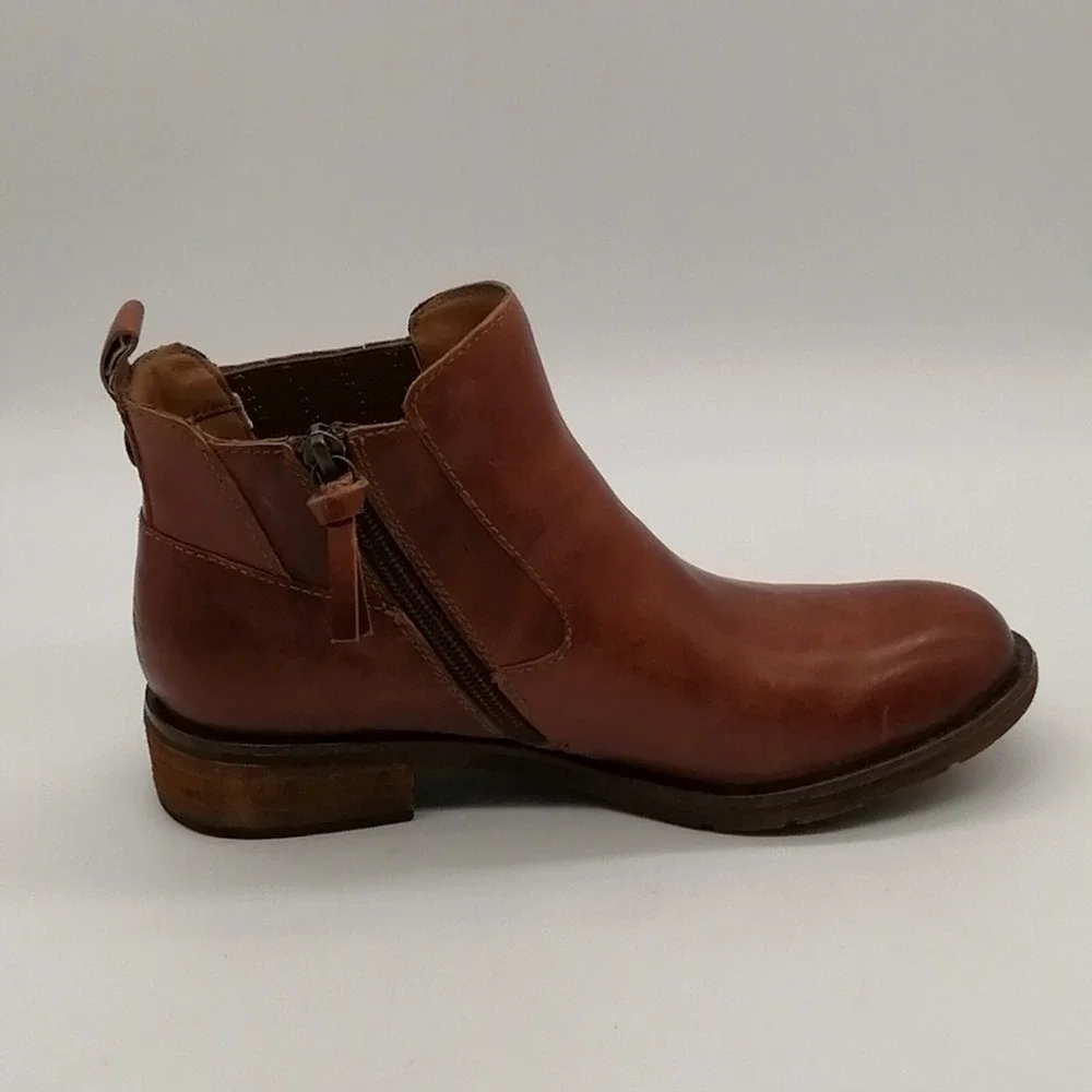 Sofft Shoes‎ Womens Ankle Boot Brown Leather Side Zip Elastic Gussets 6